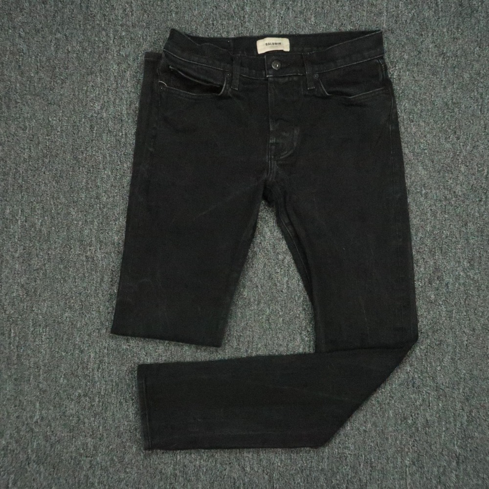 Baldwin Jeans Men 30x32 Black Raw 76 Slim Selvedge Straight 5 Pocket Kansas City